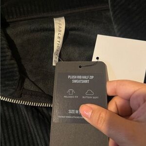 Fabletics Black Ribbed Half Zip Pullover